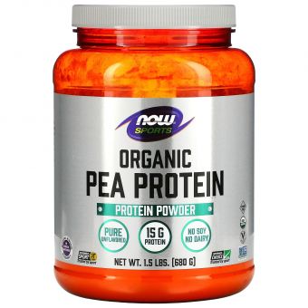 Гороховий протеїн, Organic Pea Protein, Now Foods, органік, порошок, без смаку, 680 г