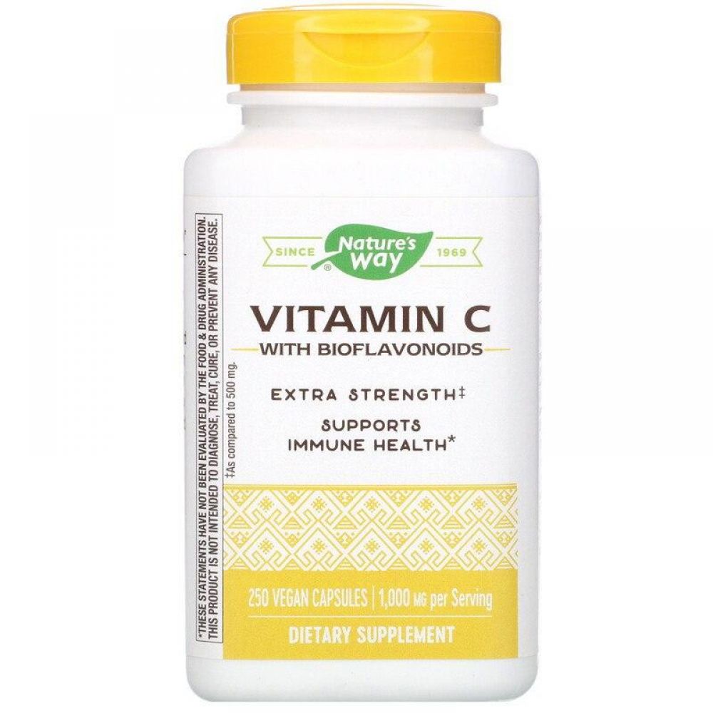 Витамин С (аскорбиновая кислота), Vitamin C-1000, Nature's Way, с биофлавоноидами, 250 капс.