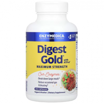 Пищеварительные ферменты, Digest Gold with ATPro, Enzymedica, 240 капсул