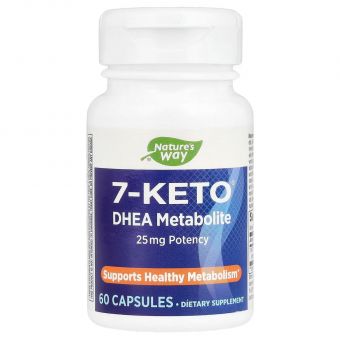 7-Кето ДГЭА метаболит, 7-KETO, DHEA Metabolite, Nature's Way, 25 мг, 60 веганских капсул