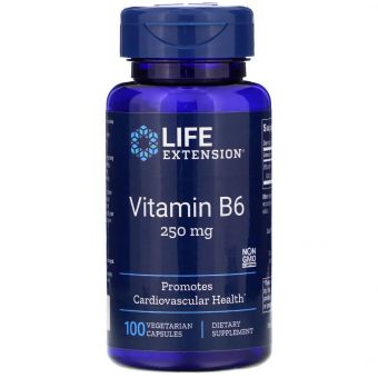 Витамин В6 (пиридоксин), Vitamin B6, Life Extension, 250 мг, 100 капс.