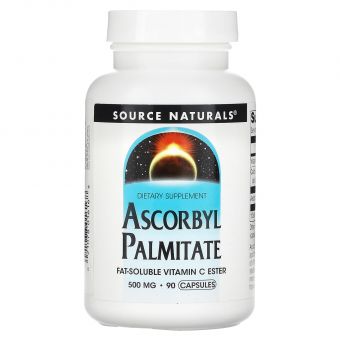 Аскорбіл пальмітат, Ascorbyl Palmitate, Source Naturals, 500 мг, 90 капсул