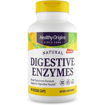 Пищеварительные ферменты, Digestive Enzymes, Healthy Origins, широкого спектра действия, 90 капсул