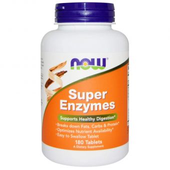 Пищеварительные ферменты, Super Enzymes, Now Foods, 180 таблеток