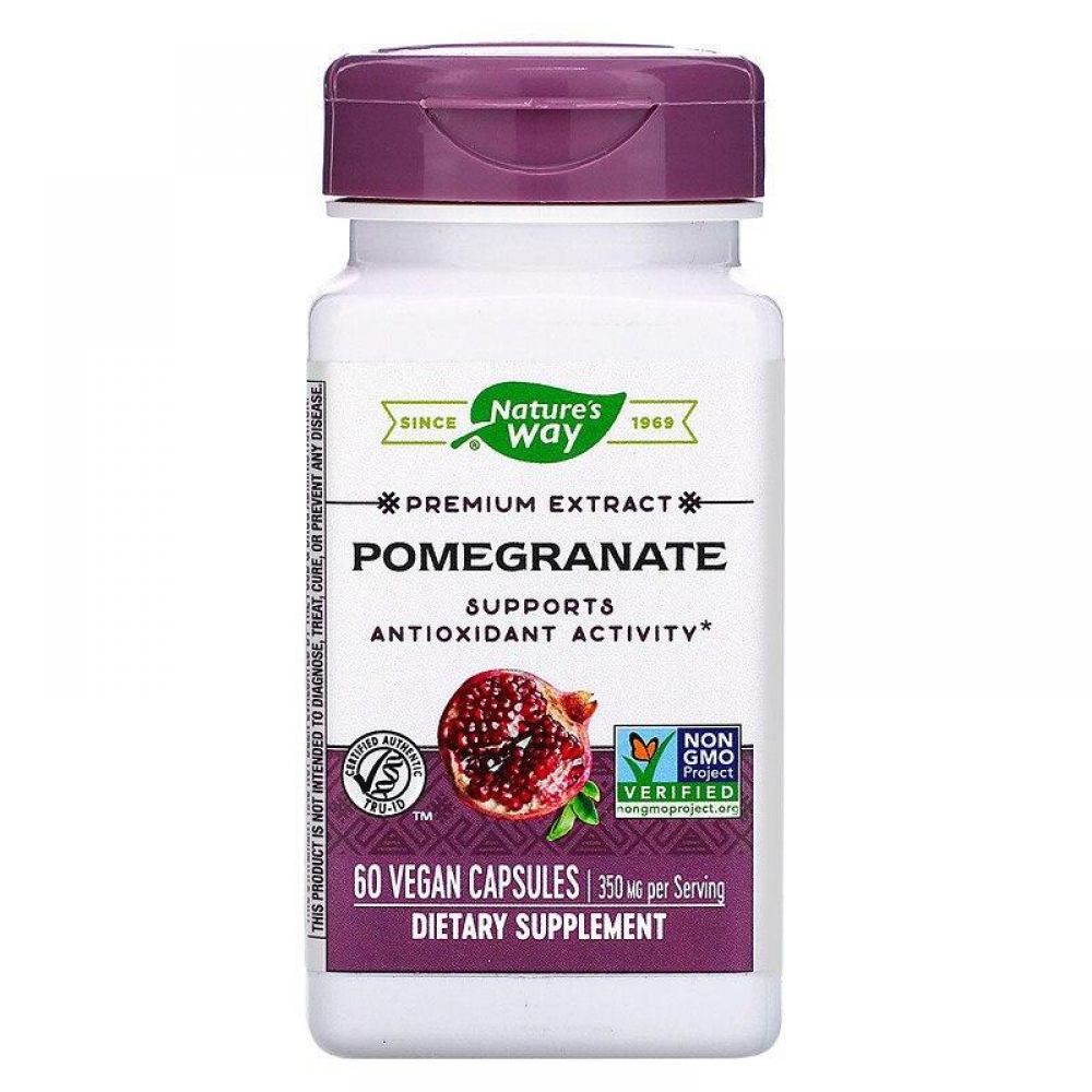 Гранат, Pomegranate, Nature's Way, стандартизированный, 350 мг, 60 капсул