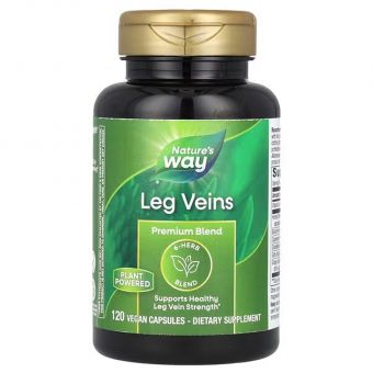 Варикоз на ногах, Leg Veins, Nature's Way, премиум-смесь, 120 капсул