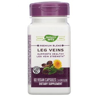 Варикоз на ногах, Leg Veins, Nature's Way, смесь, 60 капсул