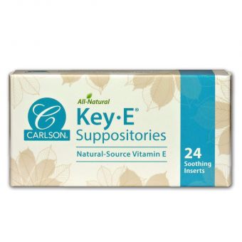 Геморрой, свечи с витамином Е, Key•E Suppositories, Carlson, 24 шт.