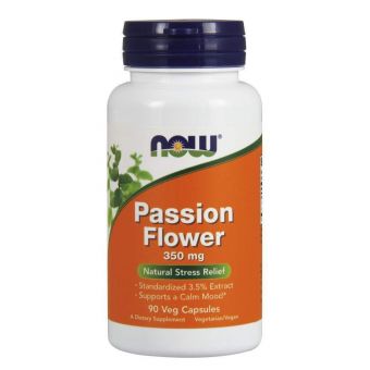 Страстоцвет (экстракт цветов), Passion Flower, Now Foods, 350 мг, 90 вегетарианских капсул