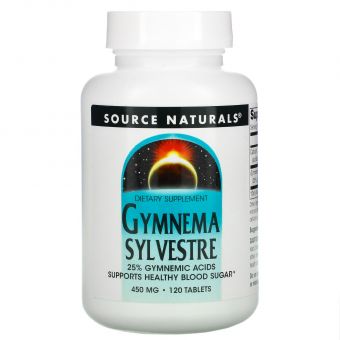 Джимнема Сильвестра, Gymnema Sylvestre, Source Naturals, 450 мг, 120 таблеток