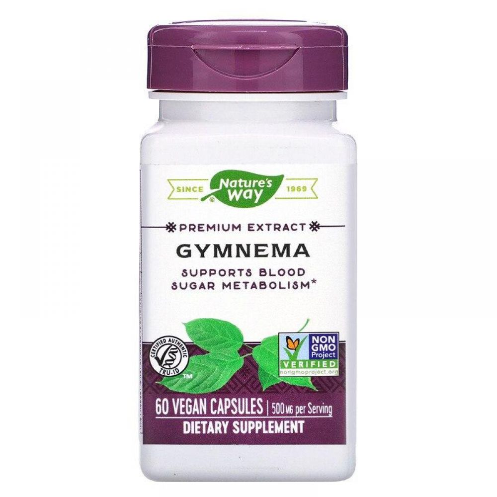 Джимнема стандартизованная, Gymnema, Nature's Way, 500 мг, 60 кап.