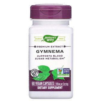 Джімнема стандартизована, Gymnema, Nature's Way, 500 мг, 60 кап.