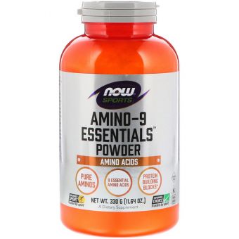 Аминокислоты в спорте, Amino-9 Essentials, Now Foods,  Sports, порошок, 330 г