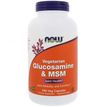 Глюкозамин и МСМ, Glucosamine & MSM, Now Foods, 240 вегетарианских капсул