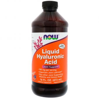 Гиалуроновая кислота жидкая, Hyaluronic Acid, Now Foods, ягодный вкус, 100 мг, 473 мл. 