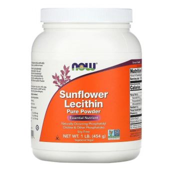 Соняшниковий лецитин, Sunflower Lecithin, Now Foods, чистий порошок, 454 г