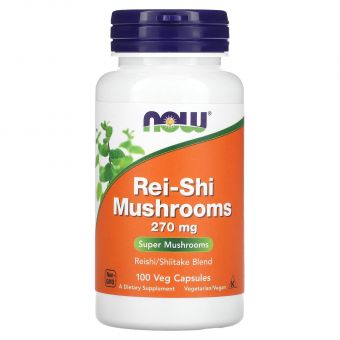 Грибы рейши, Rei-Shi Mushrooms, Now Foods, 270 мг, 100 вегетарианских капсул