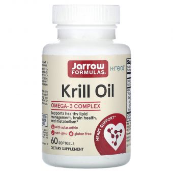 Масло криля, Krill Oil, Jarrow Formulas, 60 гелевих капсул