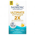 Омега 2х, лимонний смак, Ultimate Omega 2x, Nordic Naturals, 60 капсул