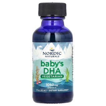 Риб'ячий жир для дітей, Babys DHA, Nordic Naturals, вегетаріанський, 30 мл.