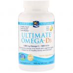 Рыбий жир омега-Д3 (лимон), Ultimate Omega-D3, Nordic Naturals, 1000 мг, 120 капсул