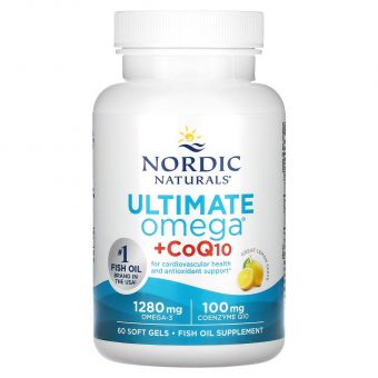 Омега-3 с коэнзимом Q10, Omega + CoQ10, Nordic Naturals, 640 мг, 60 капсул