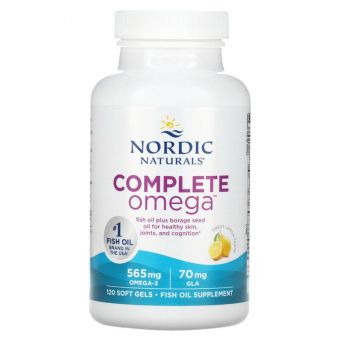 Омега 3 6 9 (лимон), Complete Omega, Nordic Naturals, 1000 мг, 120 капсул