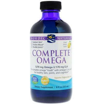 Омега 3 6 9, Complete Omega, Nordic Naturals, лимон, 237 мл.