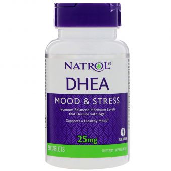 Дегідроепіандростерон, DHEA, Natrol, 25 мг, 90 таблеток