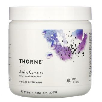 Аминокислоты, Amino Complex, Thorne, комплекс, ягодный вкус, 228 г.