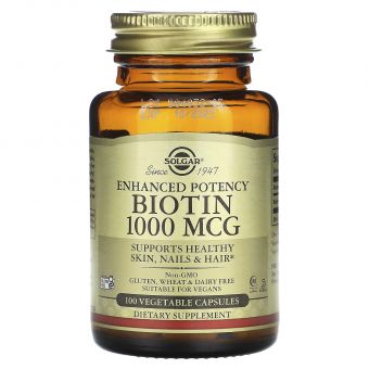 Біотин, Biotin, Solgar, 1000 мкг, 100 капсул