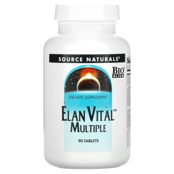 Мультивитамины, Elan Vital Multiple, Source Naturals, 90 таблеток