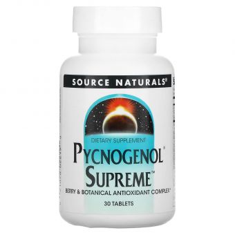 Пикногенол максимальный, Pycnogenol Supreme, Source Naturals, 30 таб.