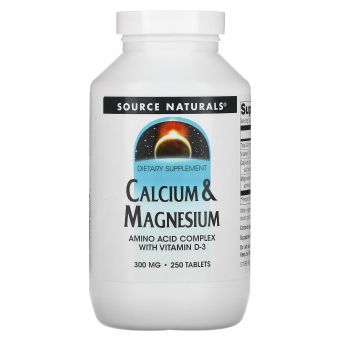 Кальцій і магній, Calcium & Magnesium, Source Naturals, 300 мг, 250 таблеток