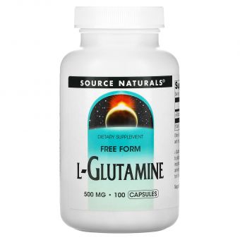 Глютамин, L-Glutamine, Source Naturals, 500 мг, 100 капсул