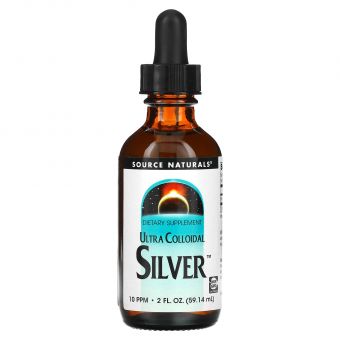 Коллоидное серебро ультра, Colloidal Silver, Source Naturals, 10 PPM, 59.14 мл.