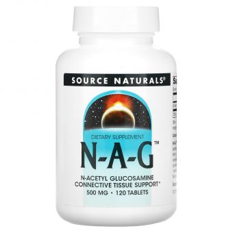 N-ацетилглюкозамин, N-A-G, Source Naturals, 500 мг, 120 таб.