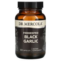 Чёрный чеснок, Black Garlic, Dr. Mercola, ферментированный, 60 капсул