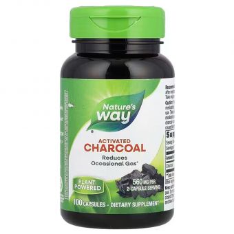 Активоване вугілля, Charcoal Activated, Nature's Way, 560 мг, 100 капсул (280 мг у капсулі)