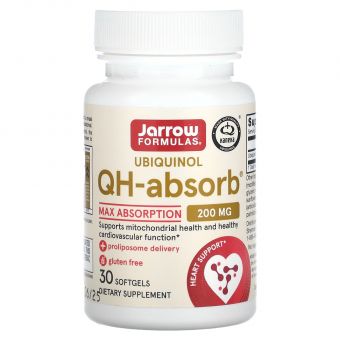 Убіхінол, Ubiquinol, QH-Absorb, Jarrow Formulas, 200 мг, 30 капсул