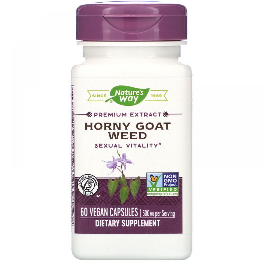 Сексуальное здоровье (горянка), Horny Goat Weed, Nature's Way, стандартизированная, 500 мг, 60 капсул