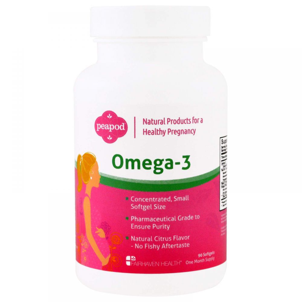 Омега-3 для беременных, Omega 3, Fairhaven Health, 90 капсул