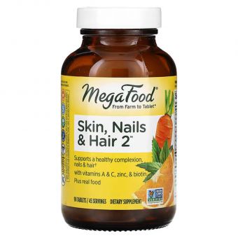 Вітаміни для волосся, шкіри і нігтів, Skin, Nails & Hair 2, MegaFoods, 90 таблеток