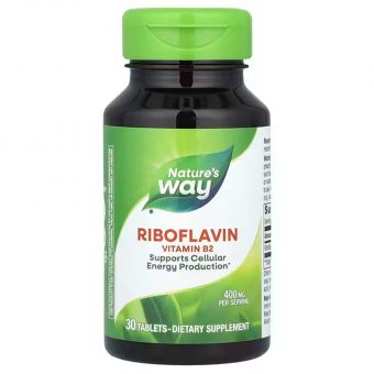 Рибофлавін (вітамін В2), Riboflavin Vitamin B2, Nature's Way, 400 мг, 30 таблеток