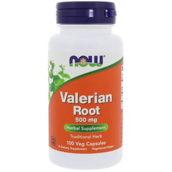 Корень Валерианы, Valerian Root, Now Foods, 500 мг, 100 вегетарианских капсул