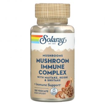 Грибной комплекс для иммунитета, Fermented Mushroom Immune Complex, Solaray, 600 мг, 100 капсул