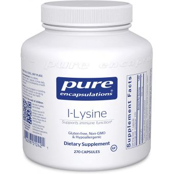 L-лизин, l-Lysine, Pure Encapsulations, поддержка иммунитета и здоровья десен, 270 капсул