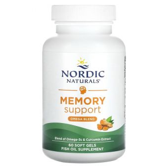 Омега с куркумином для памяти, Memory Support, Omega Blend, Nordic Naturals, 500 мг, 60 капсул