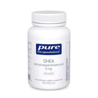 ДГЭА, DHEA, Pure Encapsulations, поддержка иммунитета, сжигания жира, гормонального баланса и эмоционального благополучия, 5 мг, 180 капсул