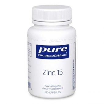 Цинк, Zinc, Pure Encapsulations, 15 мг, 180 капсул